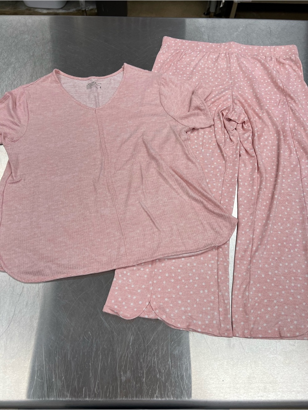 Jockey Light Pink Short Sleeve Pajama Top & Polka Dot Lounge Pants Women’s XL